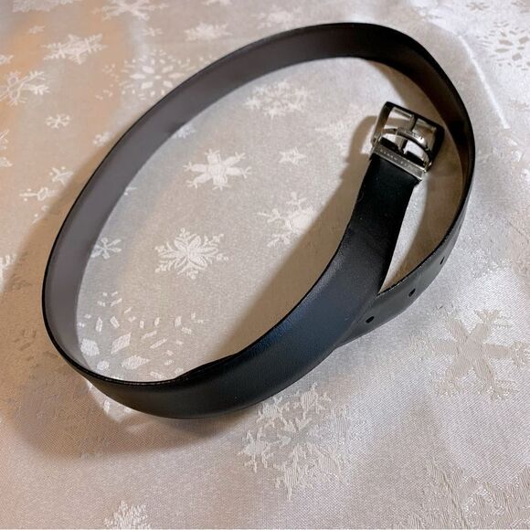 Perry Ellis Belt Reversible Black Brown Leather 34/85 Excellent - Picture 1 of 3